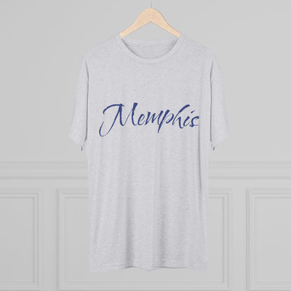 Memphis Script Tee — City Name Graphic T-Shirt, Tri-Blend Ultra Comfort, Perfect for a Night out or Gameday.