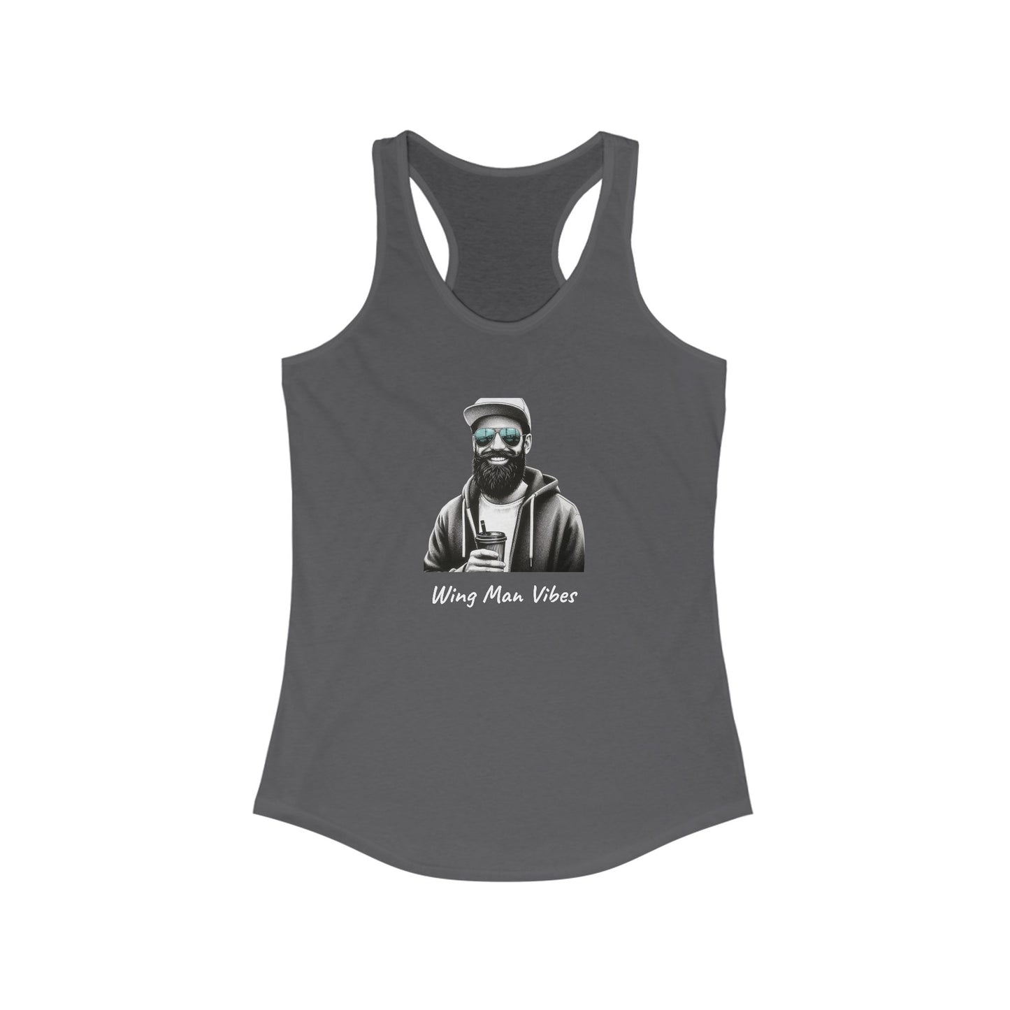 Wing Man Vibes Racerback Tank for Women | Summer Style, Workout Top, Gift for Her, Beachwear, Graphic Tee, Casual Fashion