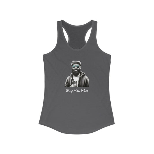 Wing Man Vibes Racerback Tank for Women | Summer Style, Workout Top, Gift for Her, Beachwear, Graphic Tee, Casual Fashion