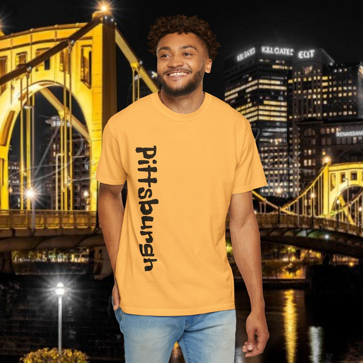 Pittsburgh Black & Yellow Vertical Tee