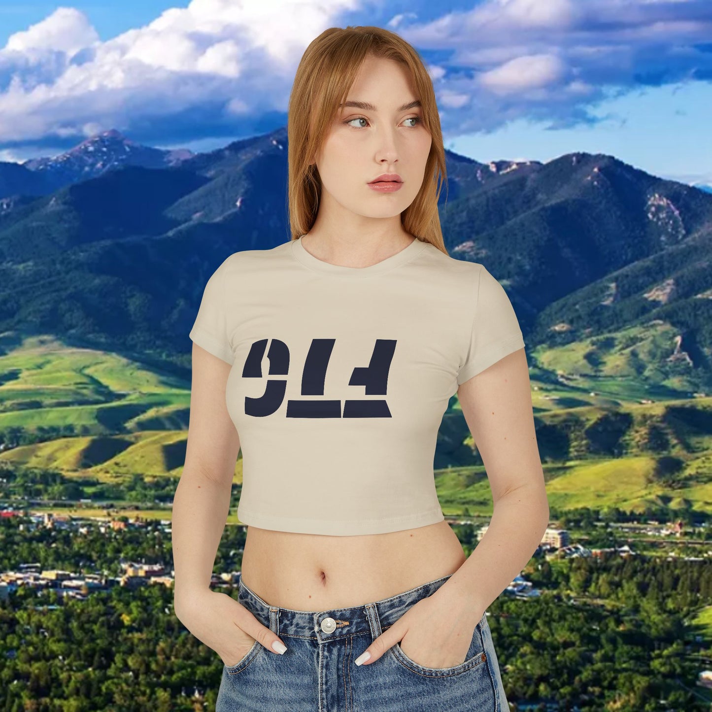 Upside Down FTG Stylish Women's Baby Tee - Trendy Crop Top, Casual Outfits, Birthday Gift, Bobcat Games, Everyday Essentials