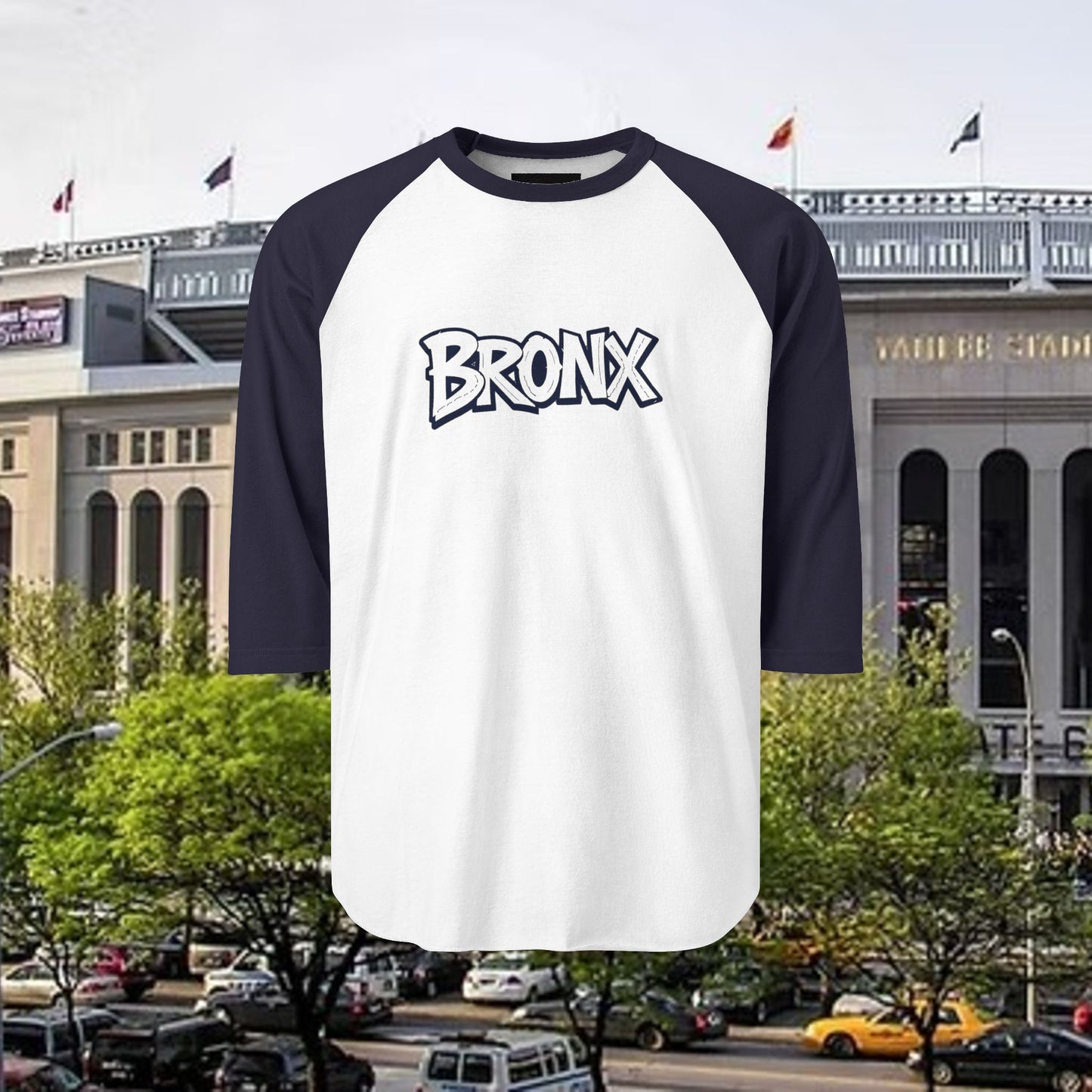Bronx Unisex Three-Quarter Sleeve Raglan Shirt - Casual, Sportswear, Gift for NYC Lovers, Baseball Fan Shirt, Everyday Wear