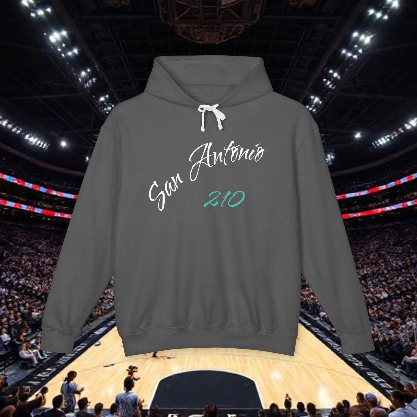 San Antonio 210 Hoodie — Lightweight City Script Pullover, Comfortable Hoodie for Basketball Fans and San Antonio Residents
