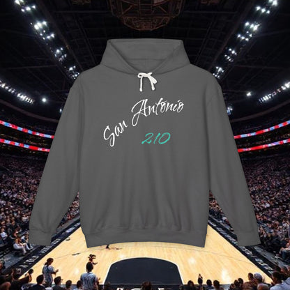 San Antonio 210 Hoodie — Lightweight City Script Pullover, Comfortable Hoodie for Basketball Fans and San Antonio Residents