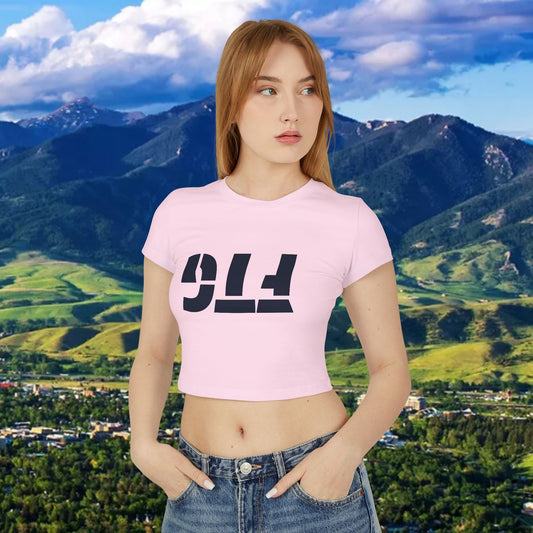 Upside Down FTG Stylish Women's Baby Tee - Trendy Crop Top, Casual Outfits, Birthday Gift, Bobcat Games, Everyday Essentials