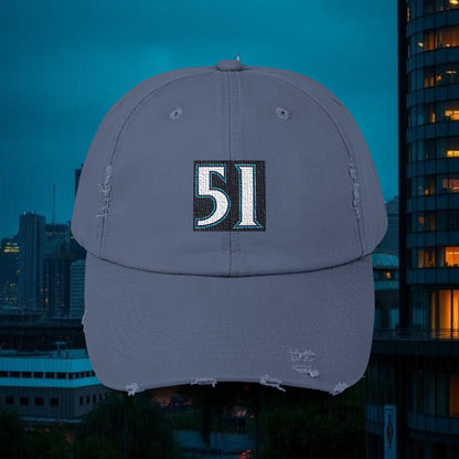 #51 Legends Distressed Cap with Vintage 51 Design | Casual Hat for Everyday Style, Trendy Accessories