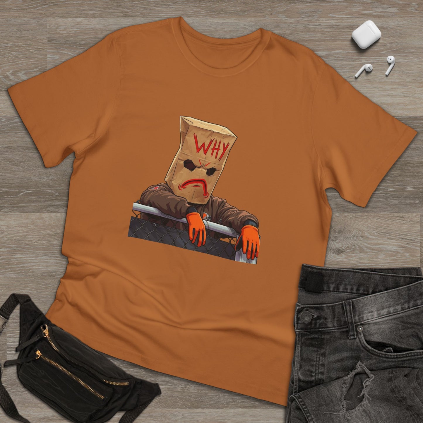 Why Bag Head T-Shirt — Funny Sad Paper Bag Face Tee