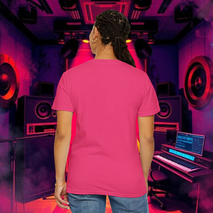 Colorful Unisex Garment-Dyed T-shirt, Artistic Graphic Tee, Music Festival Shirt, Casual Everyday Wear, Vibrant Streetwear, Unique Gift Idea