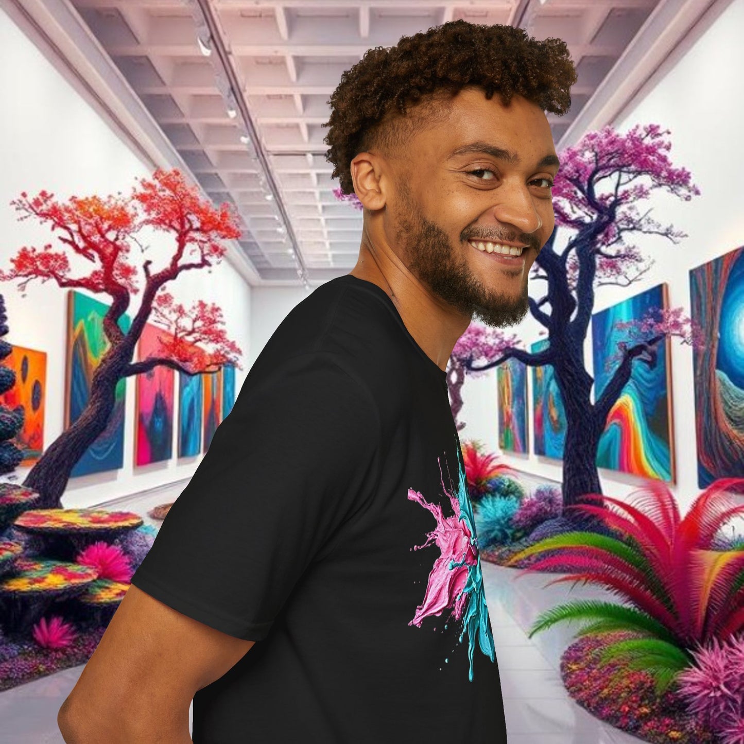 Color Splash Unisex Softstyle T-Shirt | Artistic Tee, Casual Wear, Gift for Art Lovers, Summer Fashion, Graphic Shirt