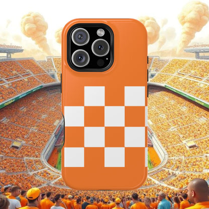 Vibrant Checkerboard Magnetic Tough Cases for Phones, Sports Fans' Accessory, Durable Protection, Tennessee Design, Custom Cases, Gift Ideas