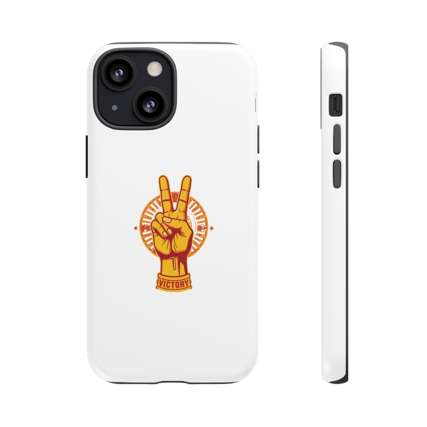Victory Themed Stylish Phone Case - Tough Cases with Peace Sign Design, Customizable Phone Covers, Gift for Tojan Fans, Trendy Accessories