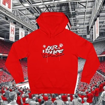 Our House Hoodie - Red Basketball Fan Pullover, Comfortable Fit, Perfect for Gameday