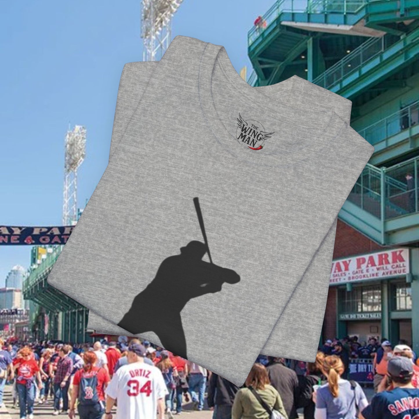 Baseball Stars Batter Silhouette T‑Shirt with Number 34 Back