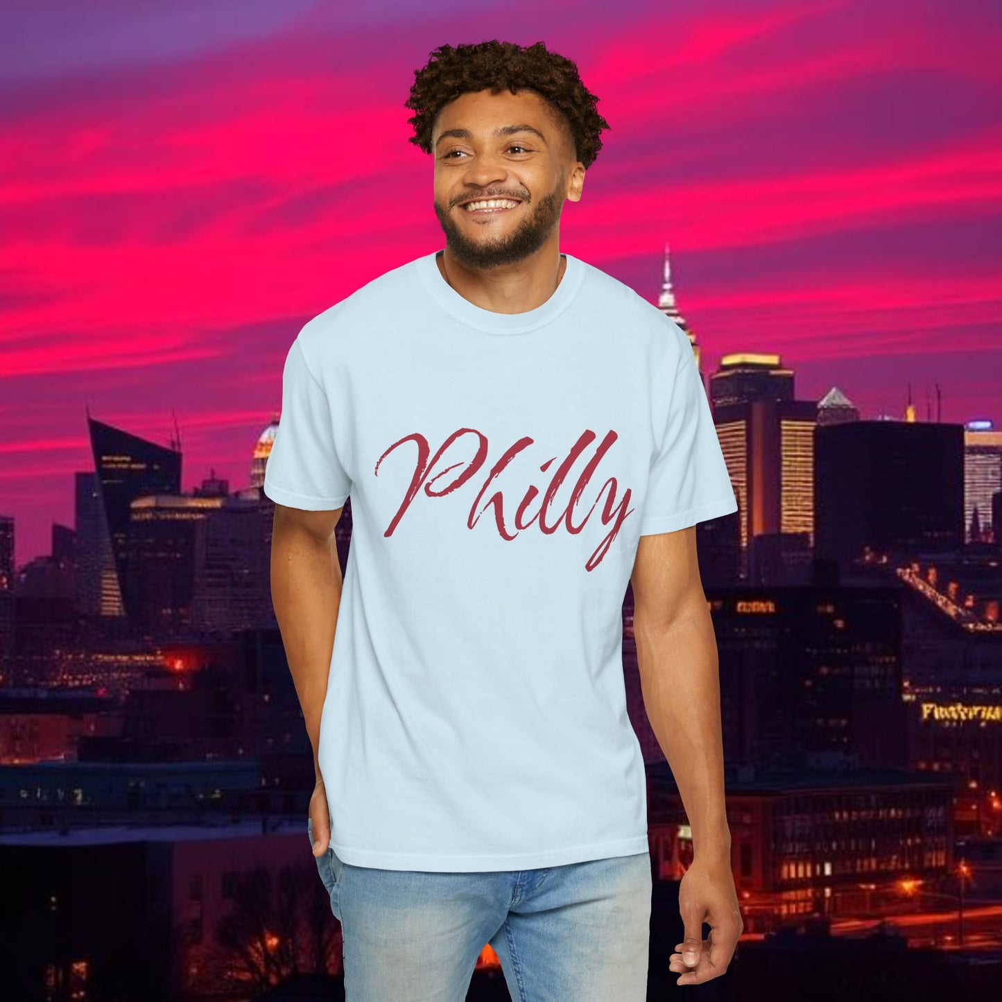 Philly Script T-Shirt — Handwritten City Pride Tee, Ultra Soft and Comfortable T-Shirt for any gameday.