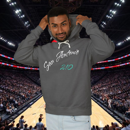 San Antonio 210 Hoodie — Lightweight City Script Pullover, Comfortable Hoodie for Basketball Fans and San Antonio Residents