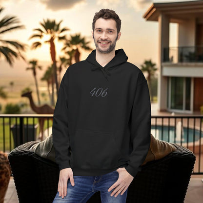 Montana Love Hoodie, MT Design, Cozy Stylish Unisex Fleece, 406 Front Back Print, Gift for Outdoorsy, Mountain Lover, Christmas, Birthday