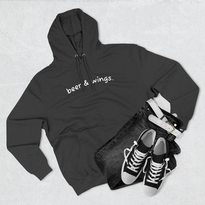 Beer and Wings Fleece Hoodie | Cozy Sweatshirt for Foodies, Gift for Beer Lovers, Casual Wear, Unisex Pullover