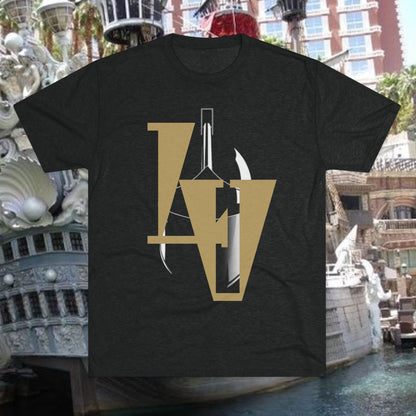 LV Logo Graphic Tee — Vintage Racing/Streetwear Style, Soft-Style T-Shirt