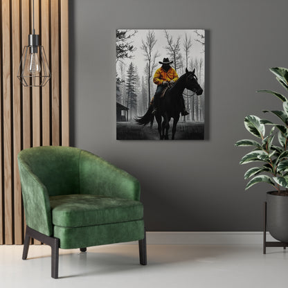 Cowboy Canvas Art, Western Wall Decor, Rustic Home Decor, Gifts for Horse Lovers, Cowboy Photography