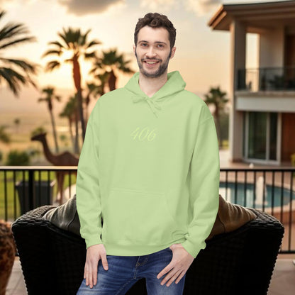 Montana Love Hoodie, MT Design, Cozy Stylish Unisex Fleece, 406 Front Back Print, Gift for Outdoorsy, Mountain Lover, Christmas, Birthday