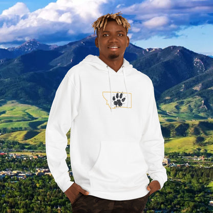 Montana Paw Hoodie — State Outline with Cat Paw Graphic (ESG GCG Back)