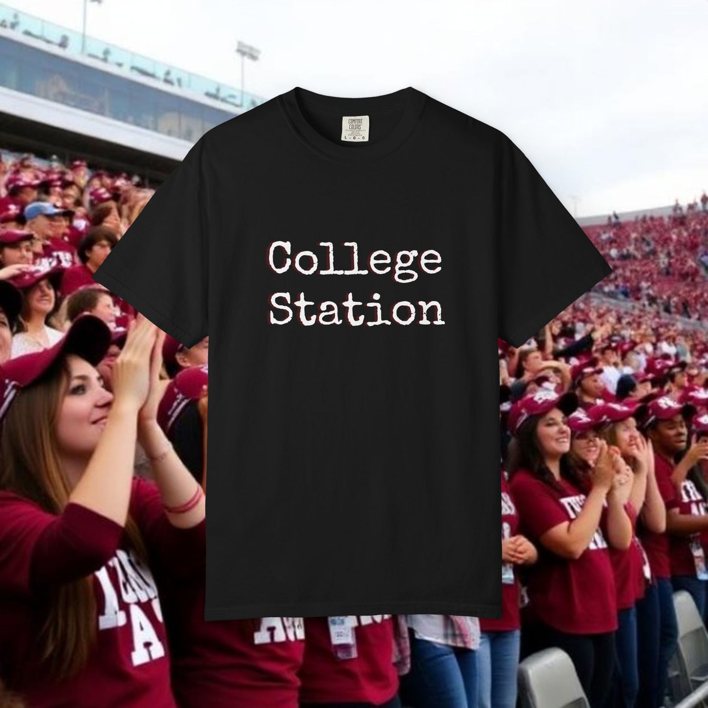 College Station Unisex Garment-Dyed T-Shirt | Casual Wear, College Apparel, Gift for Students, Everyday Style, Trendy Tees