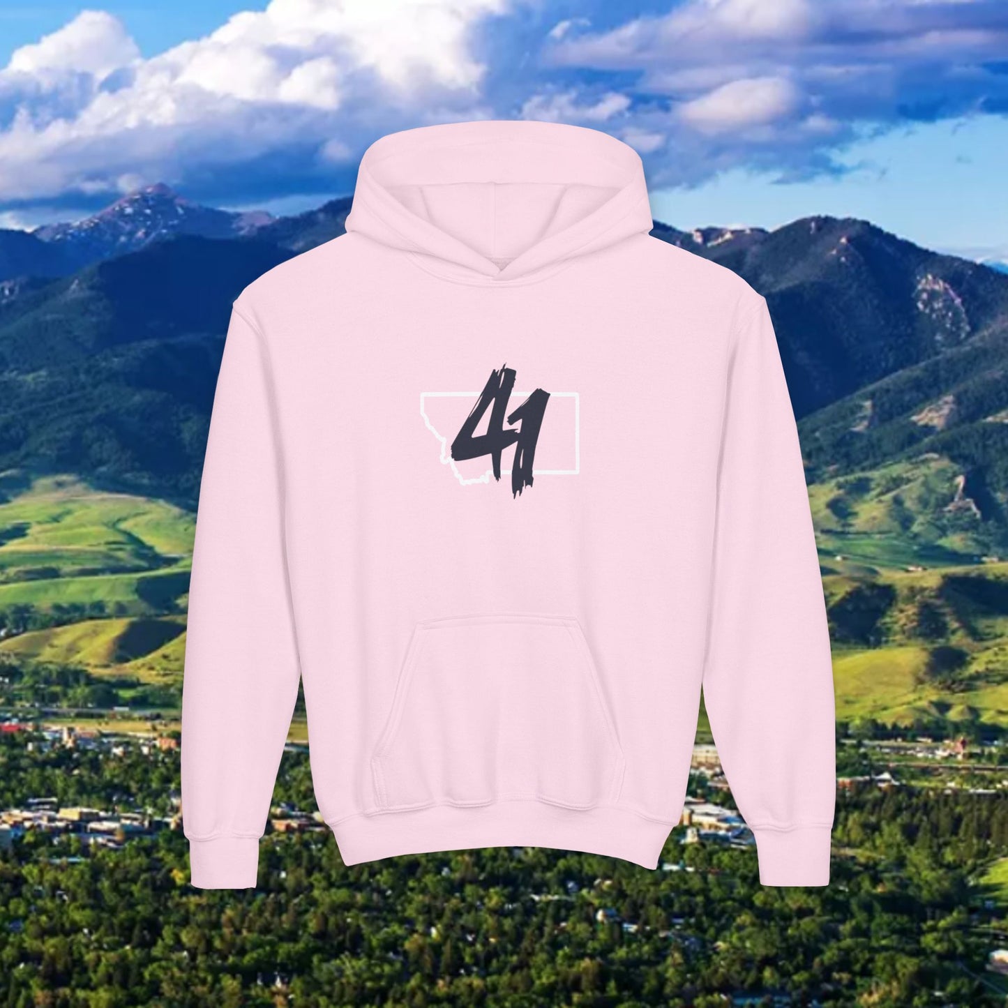 Youth Hoodie - '41' Minimalist Graphic Pullover