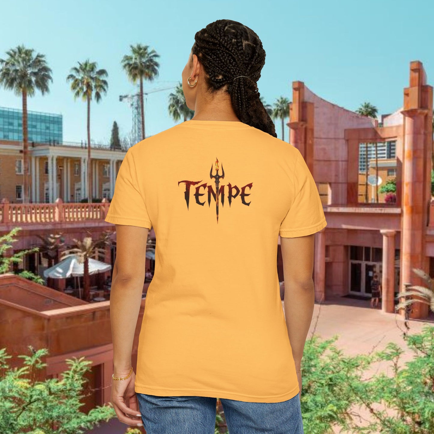 Tempe Trident Tee — 480 Vertical Number Front, Tempe Graphic Back