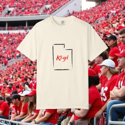 Ki-yi Unisex Garment-Dyed T-shirt, Artistic Tee, Casual Wear, Gift for Friends, Unique Fashion, Everyday Comfort