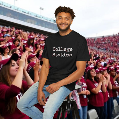 College Station Unisex Garment-Dyed T-Shirt | Casual Wear, College Apparel, Gift for Students, Everyday Style, Trendy Tees