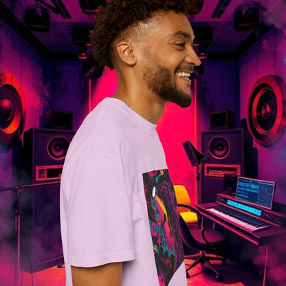 Colorful Unisex Garment-Dyed T-shirt, Artistic Graphic Tee, Music Festival Shirt, Casual Everyday Wear, Vibrant Streetwear, Unique Gift Idea