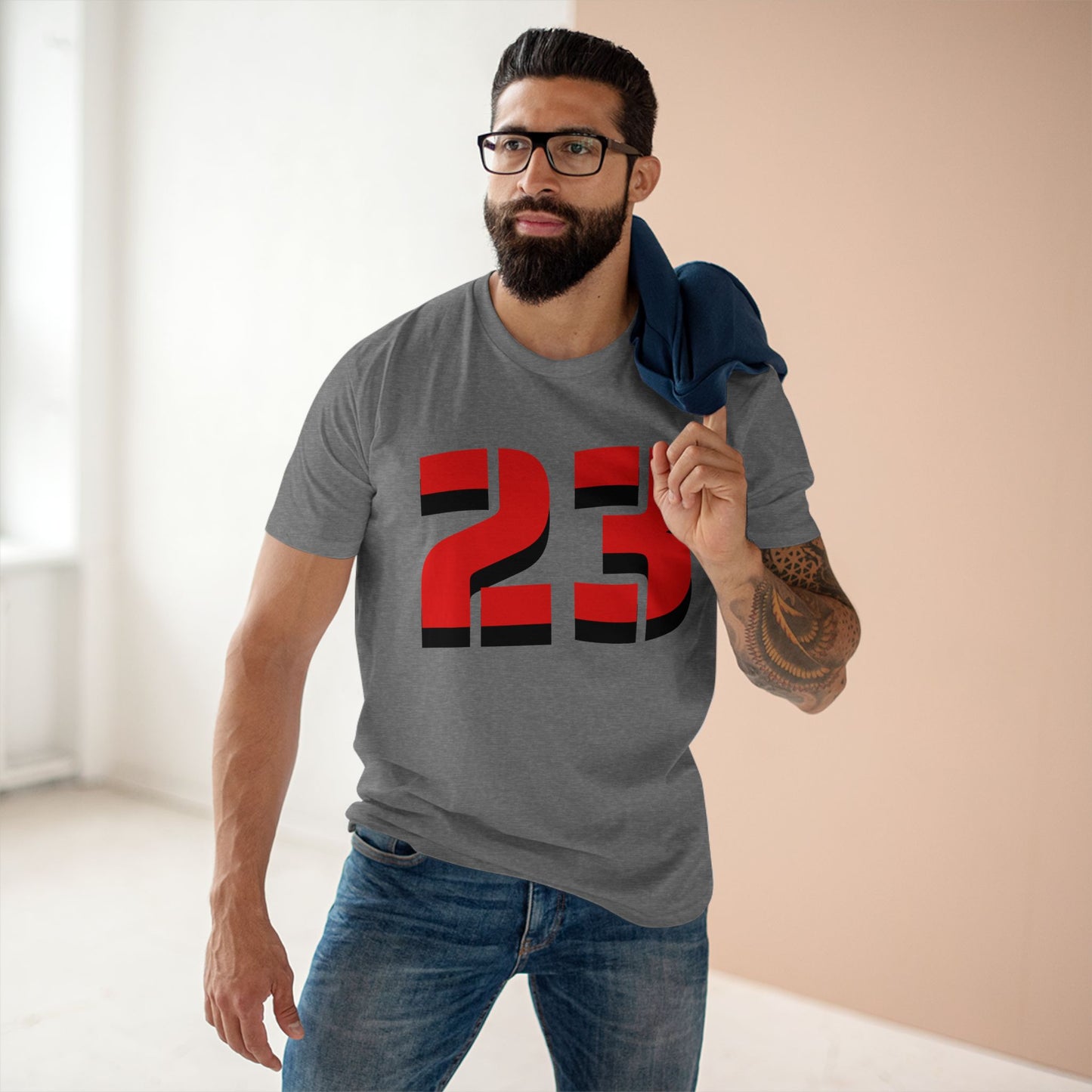 Sporty Adult Tee with Bold Number 23, Casual Fan Shirt, Basketball Apparel, Gift for Sports Lovers, Team Spirit Top