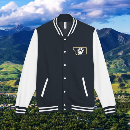 Letterman Jacket – Varsity Blue Fist Patch with FLC Back