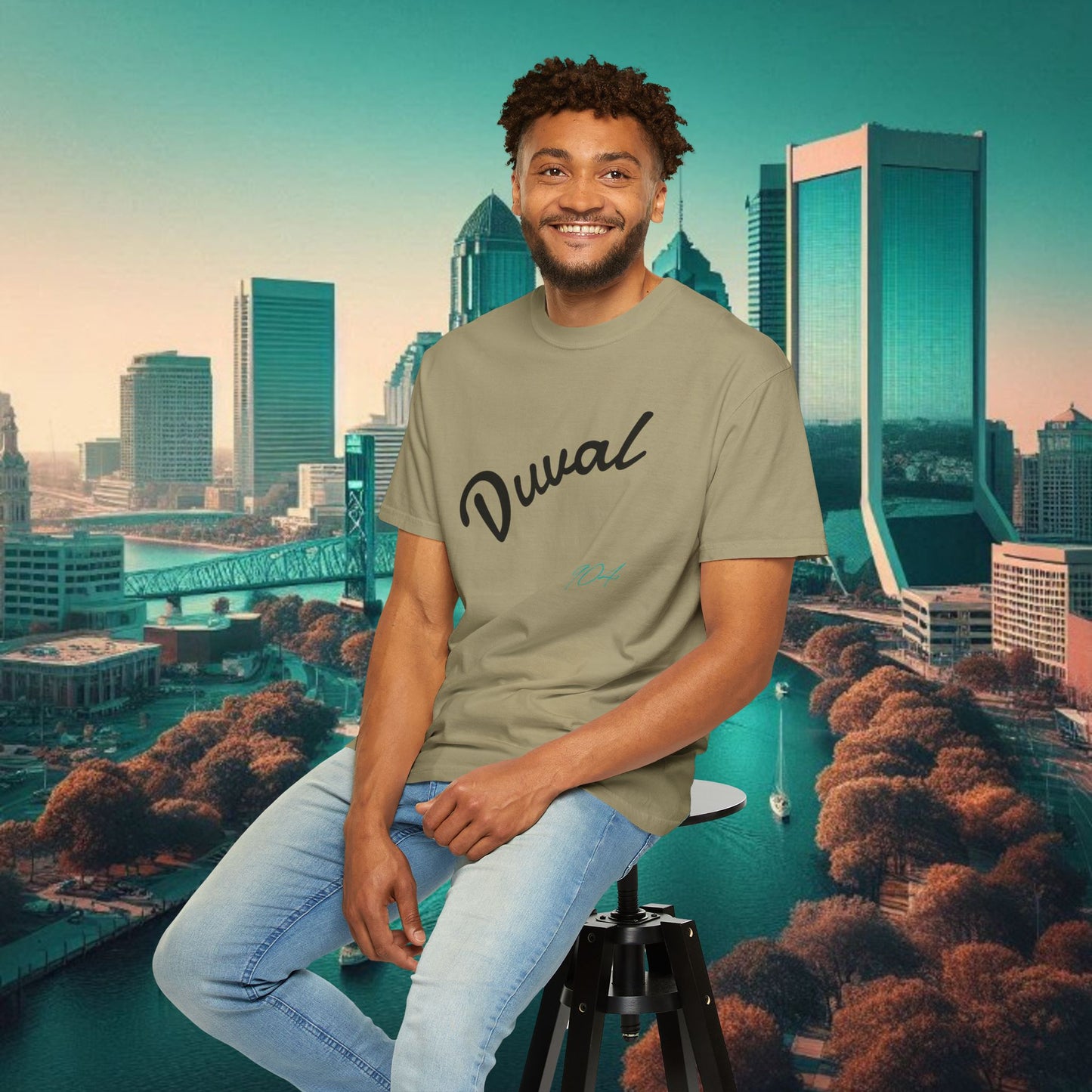 Duval Script T‑Shirt — Jacksonville Retro City Tee, Perfect for Gameday or Everyday Use. Soft style T-Shirt.