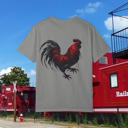 Rooster Graphic T-Shirt — Vertical '803' Design & Bold Red Rooster
