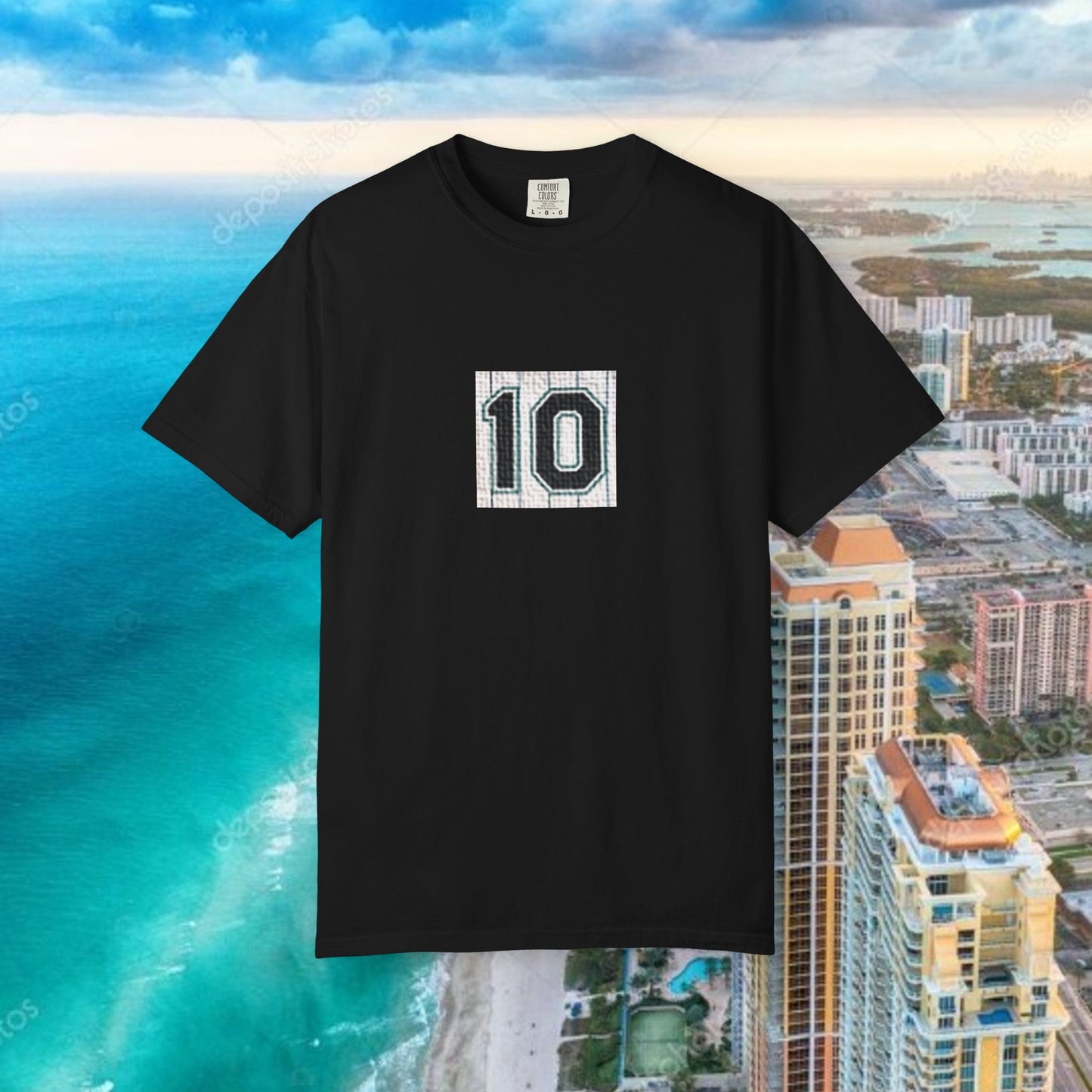 #10 T-Shirt, Retro Baseball Fans Unisex Garment-Dyed T-Shirt with Cool Number Design, Casual Wear, Summer Fashion, Relaxed Fit Tee