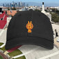 Washed Coastal Cap with Embroidered Trojan Victory Sign — Beach Vibe Hat