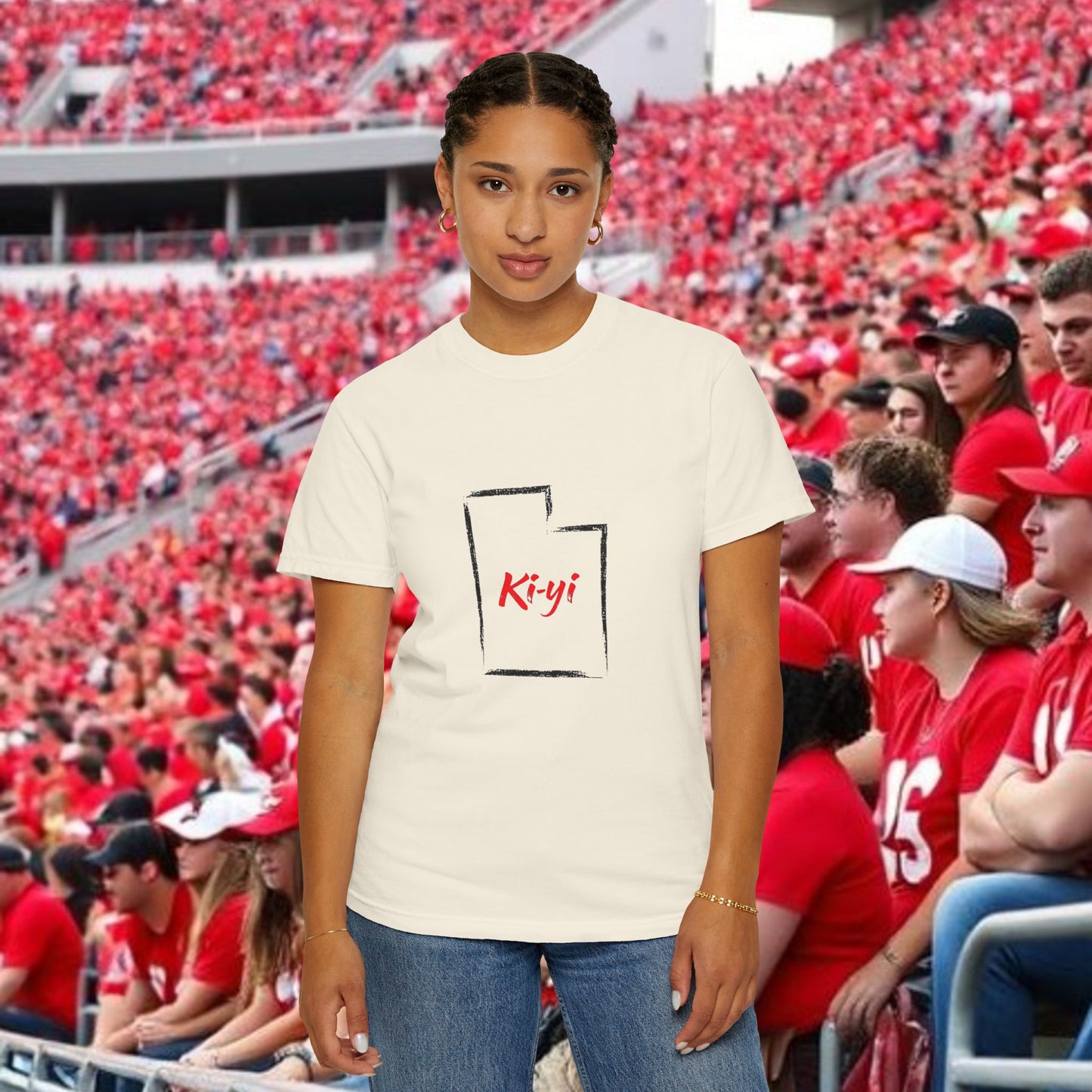 Ki-yi Unisex Garment-Dyed T-shirt, Artistic Tee, Casual Wear, Gift for Friends, Unique Fashion, Everyday Comfort