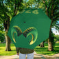 Ram Horn Foldable Umbrella — Semi‑Automatic Green Travel Umbrella with Ram Design