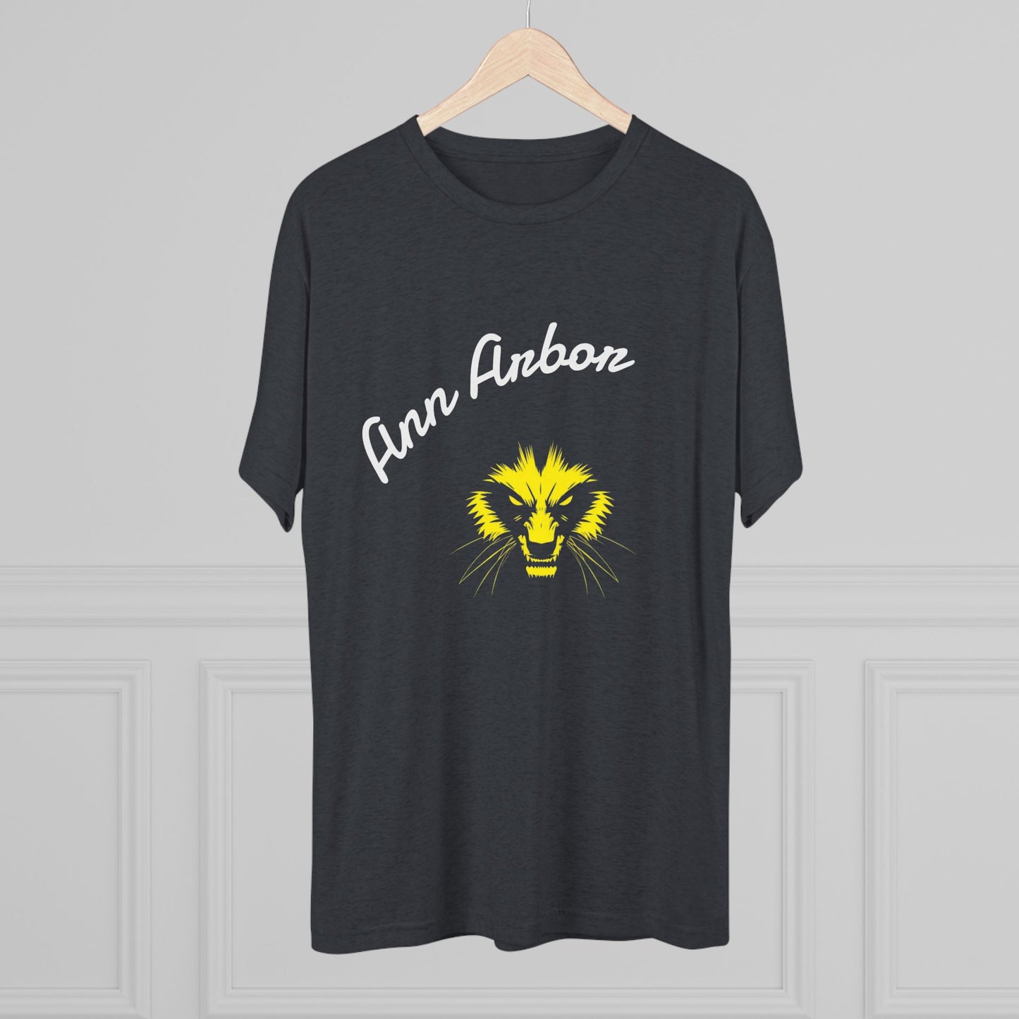 Ann Arbor Script Tee — Vintage Maize & Blue University T‑Shirt, Perfect for Gameday