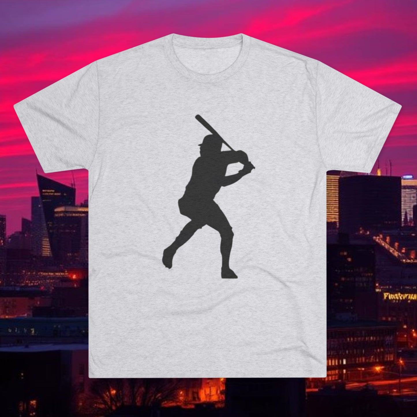 Baseball Stars Batter Silhouette Tee — Back Number '3' Player Shirt