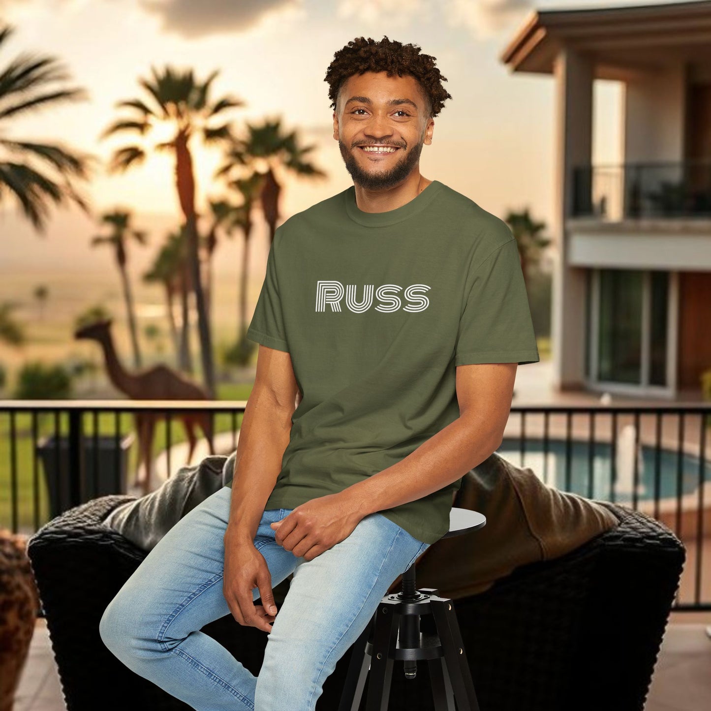 Russ Unisex T-Shirt with Retro Design, Hip-Hop Shirt, Casual Wear, Unique Style, Russ Apparel