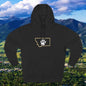 Bobcat Paw Print Fleece Hoodie, Cozy Sweatshirt, Casual Outdoor Wear, Unique Gift for Cat Fans, Montana State Fans