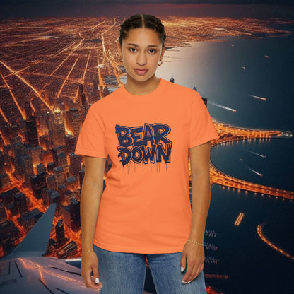 Vibrant Bear Down Unisex T-Shirt | Trendy Graphic Tee, Casual Wear, Gift for Sports Fans, Summer Style.