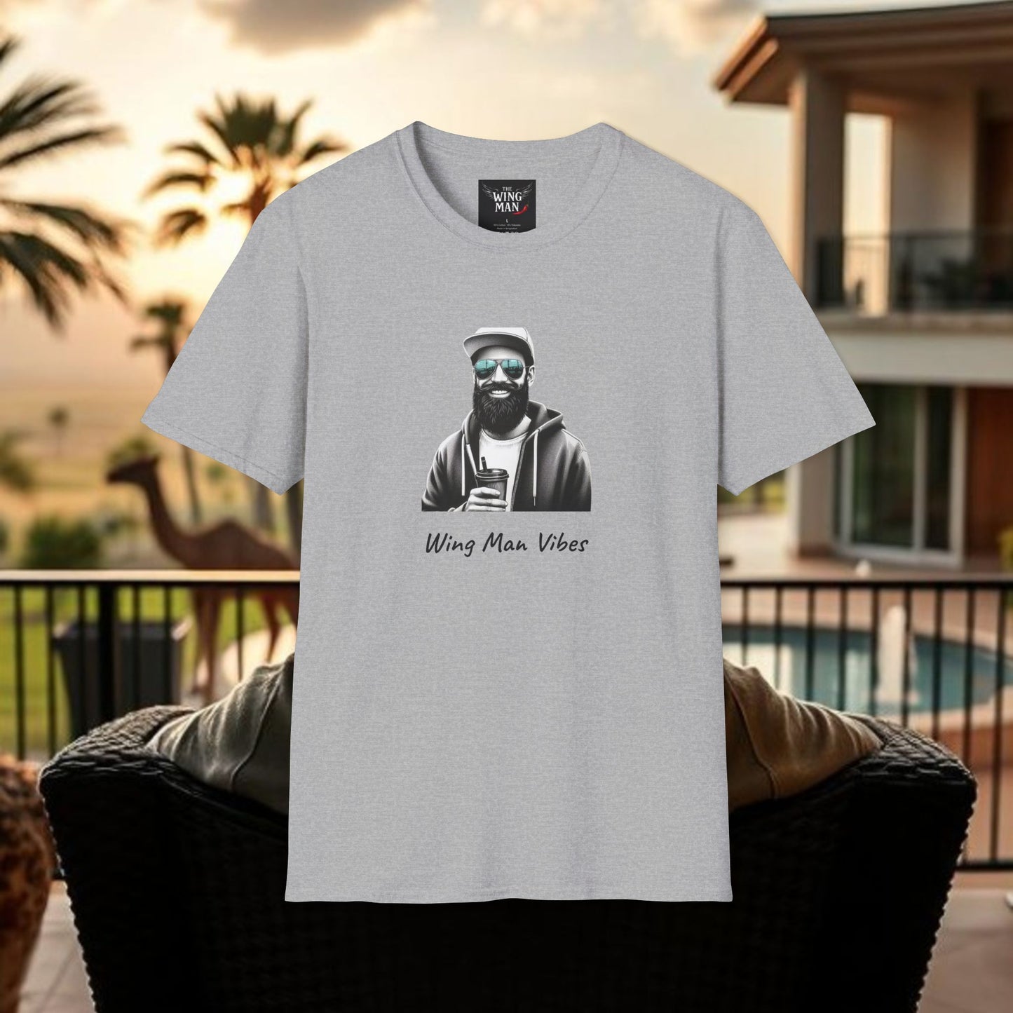 Wing Man Vibes Unisex T-Shirt, Angel Wings Tee, Gift for Him, Graphic Tee, Casual Shirt, Mens Top