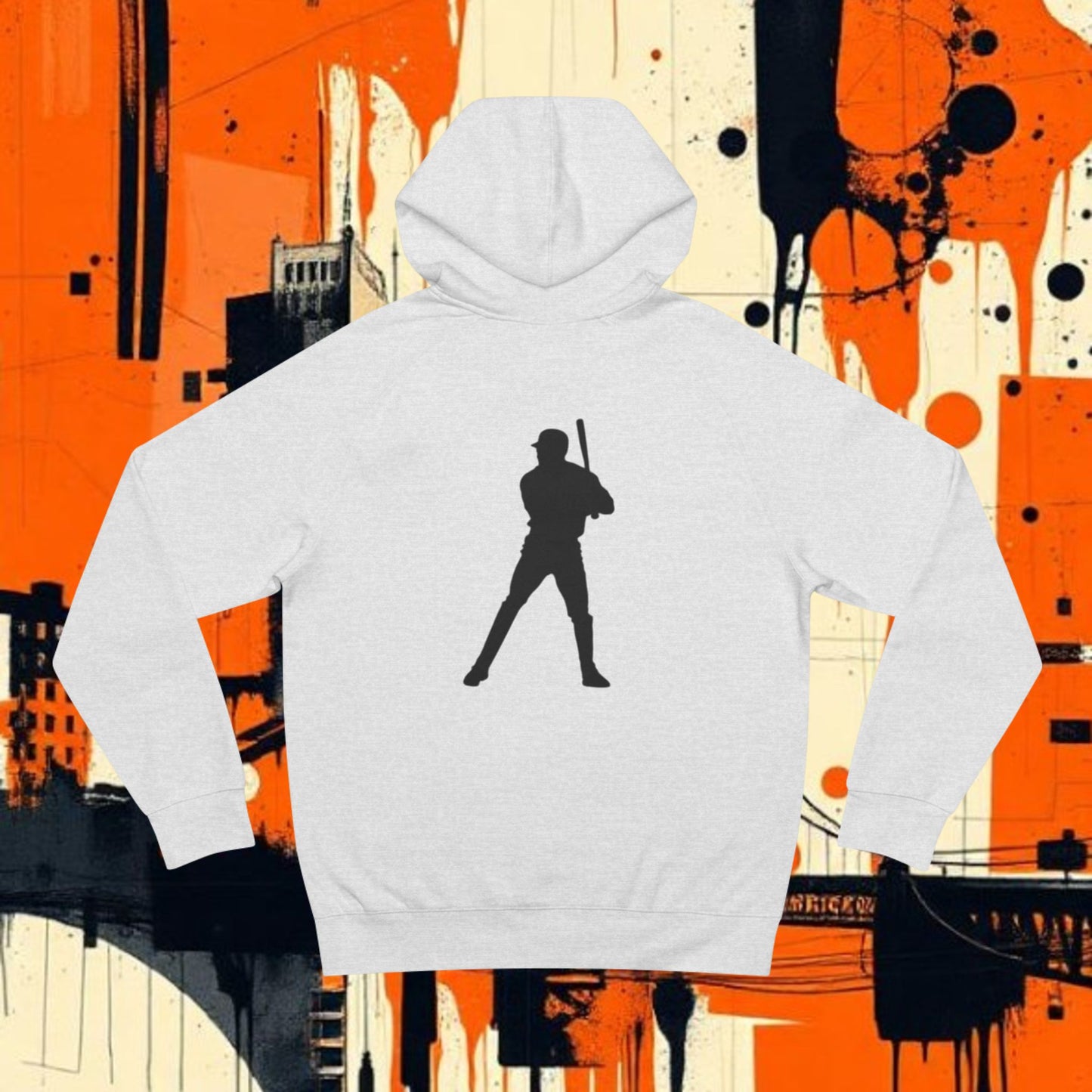 Baseball Batter Graphic Hoodie — Baseball Silhouette Logo Pullover
