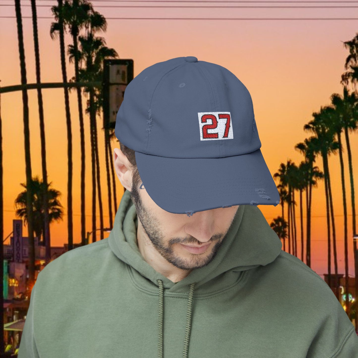 #27 Vintage Distressed Cap, Casual Hat, Everyday Wear, Sports Enthusiast Gift, LA Fans, Baseball Fans