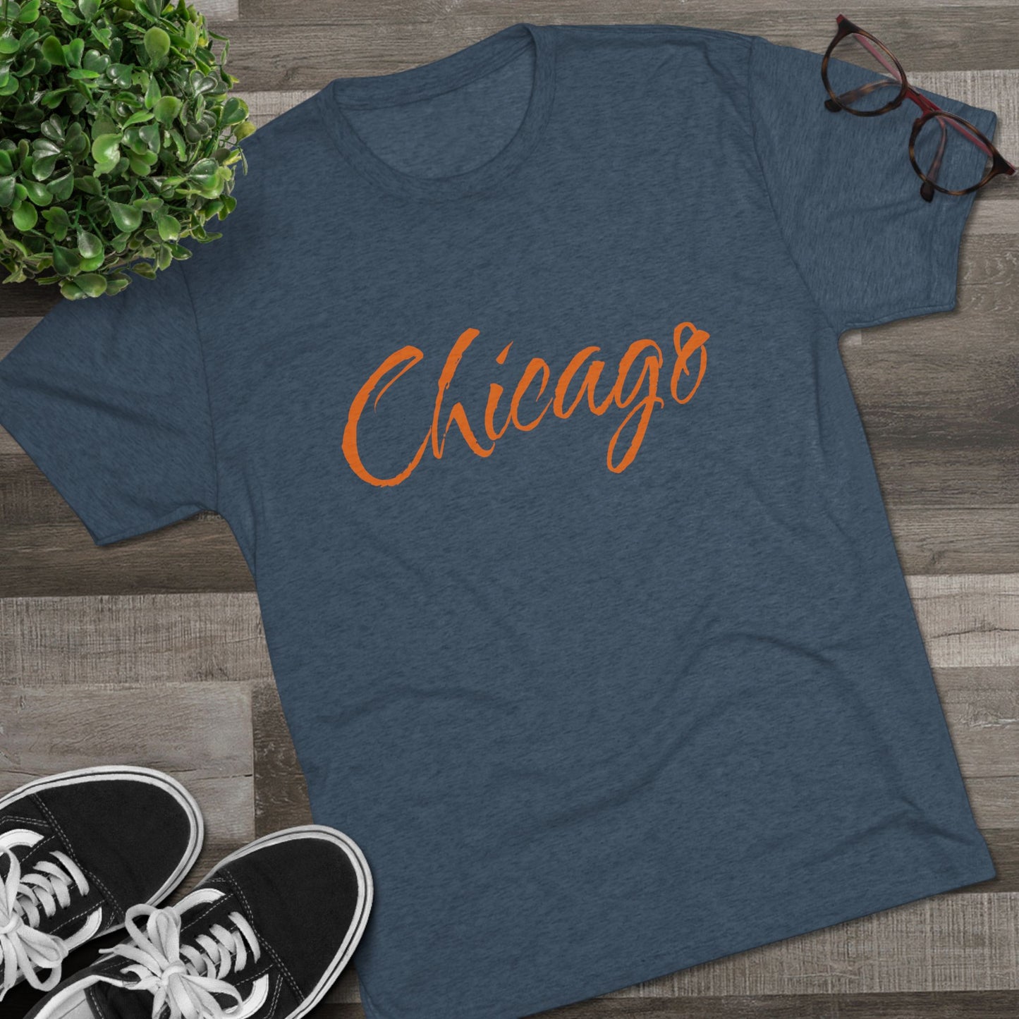 Chicago Script Tee – Handwritten City Shirt, Tr-Blend, Super Soft T-Shirt, Perfect for Gameday