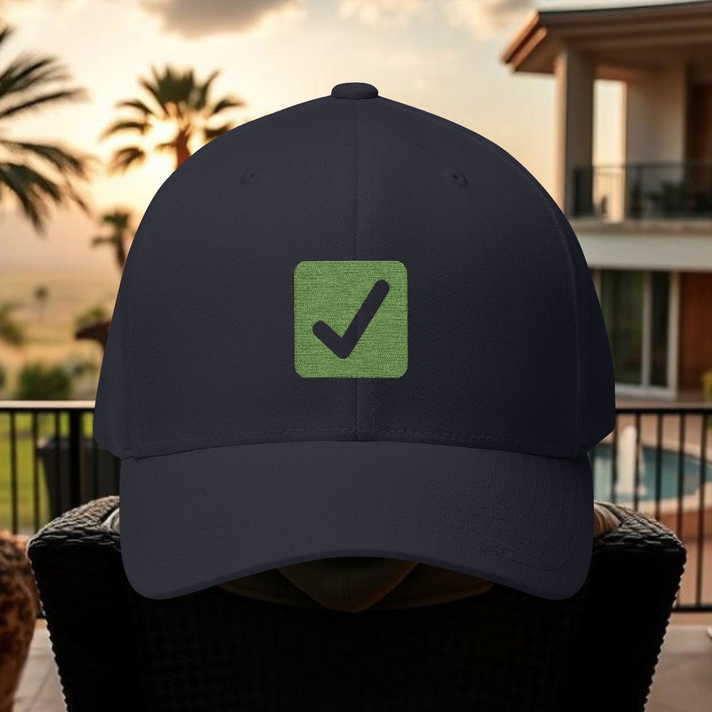 Cash it! Wing Man Designs, Closed-Back Structured Cap (Embroidery), Check Mark Hat