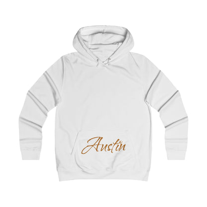 Girlie College Hoodie — Austin Script Logo Pullover, Perfect for Gameday or the Tailgate